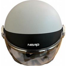 Nero Açık Kask Çenesiz Mat Siyah Gri Maça