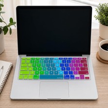 Palmira Demir Ingilizce Q Klavye Koruyucu Silikon Apple MacBook Air 13 & Pro 13/15 ile Uyumlu | Us Amerikan Düz Enter | A1278 A1502 A1425 A1369 A1466 A1286 A1398 Pembe Yeşil