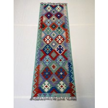 Afgan Halı El Dokuma Afgan Kilim Çift Taraf Kullanım Kök Boya Yolluk 80 x 249 cm