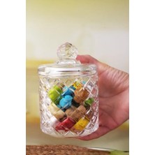 Palmira Demir Lüx  Büyük Cam Şekerlik & Cam Lokumluk, Kesme Cam Lüx Şekerlik 13CM*7.8CM - 06637