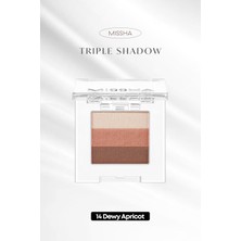 MISSHA Yumuşak Dokulu, Dökülme Yapmayan 3 Renkli Göz Farı Triple Shadow (14 Dewy Apricot)