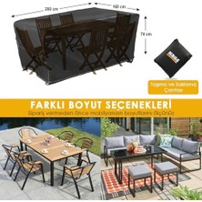 Palmira Demir Bahçe Mobilyası Örtüsü, 200-160-74CM, Ağır Hizmet Oxford Kumaş, Su Geçirmez, Dış Mekan Veranda Masa Örtüsü, Havalandırmalı Masa ve Sandalye Koruma Kılıfı - Gri
