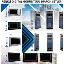 10 Daire Nts 2001-S 4,3'' Görüntülü Diafon SİYAH-8004 Tuş Takımlı Şifreli+Geçişli Zil Panelli Set