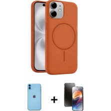 Marsilyan™- iPhone 11 Kılıf Yankı Form Serisi - Siyah 3D Antistatik Mat Seramik Nano Ekran Koruyucu + Neon Fosforlu Kamera Lens - Mı