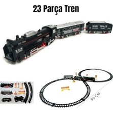 Palmira Demir / 23 Parça Işıklı Klasik Tren Seti 96CM 3 Farklı Ray Modeli Pilli Retro Tren Raylı Oyuncak Full Fonksiyon Çocuklar Için Eğitici