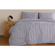 Palmira Demir Sleeptown Keten Görünümlü Armürlü Pamuk Nevresim Takımı Tek Kişilik 160X220 Gri
