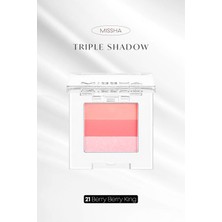 Yumuşak Dokulu, Dökülme Yapmayan 3 Renkli Göz Farı MISSHA Triple Shadow (21 Berry Berry King)