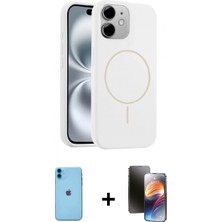 Marsilyan™- iPhone 11 Kılıf Yankı Form Serisi - Siyah 3D Antistatik Mat Seramik Nano Ekran Koruyucu + Neon Fosforlu Kamera Lens - Mı