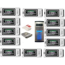 24 Daire Nts 2001-B 4,3'' Görüntülü Diafon BEYAZ-8003 Tuş Takımlı Şifreli Zil Panelli Set