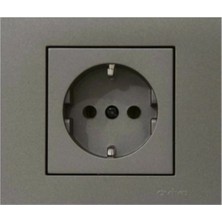 Seldur Grano Antrasit Topraklı Priz + Çerçeve