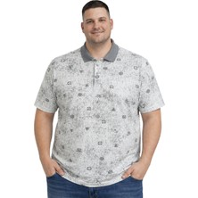 Battal Moda Erkek Büyük Beden Açık Gri Polo Yaka Marina Kısa Kollu Tişört 3xl-4xl-5xl-6xl