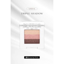 MISSHA Yumuşak Dokulu, Dökülme Yapmayan 3 Renkli Göz Farı Triple Shadow (01 Brownie Pink)