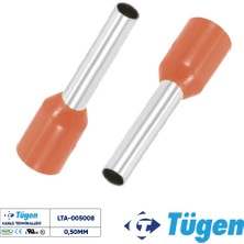 Tügen 0,50MM Izoleli Yüksük Turuncu ( 1 Kutu 1000 Adet )