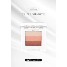 MISSHA Yumuşak Dokulu, Dökülme Yapmayan 3 Renkli Göz Farı Triple Shadow (06 Marsala Red)