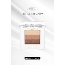 MISSHA Yumuşak Dokulu, Dökülme Yapmayan 3 Renkli Göz Farı Triple Shadow (03 Mocha Beige)
