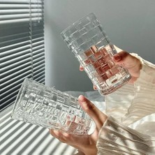 Palmira Demir 400ML,KABARTMA Dokuma Desenli 62'lı Setuzun Cam Bardak,sıcak ve Soğuk Kokteyller,buzlu Içececekler Için Kibar Şık Ergonomik Tasarım Borosilikat Cam