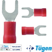 Tügen 0,5-1,5mm2 M6 Çatal Kablo Ucu ( 1 Kutu 200 Adet )