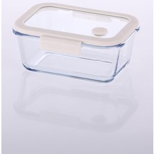 Neoflam Glace Vakumlu Cam Saklama Kabı 800 ml Bej