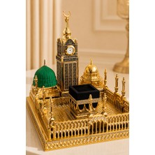 Mis Kitchen 4 Lü Kâbe ve Kutsal Mekânlar Gold Dekoratif Biblo Seti Altın Renk 28X27 cm