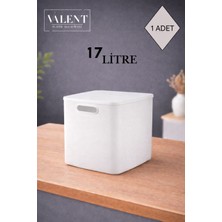 Valent Nero 17 Lt Tekli Çok Amaçlı Kapaklı Organizer Kutu Makyaj Banyo Mutfak Oyuncak Düzenleyici
