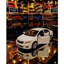 Oyuncak Sahili TOYOTA COROLLA DİECAST 11.4 CM METAL MODEL 1:36 ÖLÇEK KOLEKSİYON ÇEKBIRAK KAPILAR AÇILIR BEYAZ