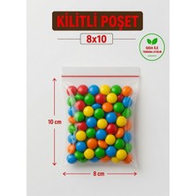 HG Tedarik 100 Adet 8X10 cm Şeffaf Kilitli Poşet, Kına Çerez Kuruyemiş Poşeti, Kilitli Torba