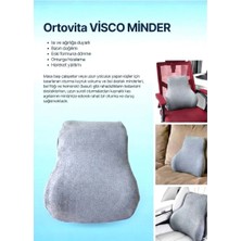 Ortovita Gri Ortopedik Bel Minderi Visco Sırt Minderi Ofis, Ev, Araç Bel Destek Minderi Rahat Duruş ve Kas Agrısı Giderici Visco Sırtlık