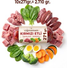 Çiğmamam Kırmızı Etli Tahılsız Sebzeli Barf Köpek Maması 2.71 kg - 271 G x 10