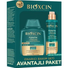 Bioxcin Keratin & Argan Onarıcı Bakım Avantaj Seti - Şampuan 300 ml + Sıvı Saç Kremi 200 ml