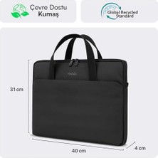 İstanbul Pasajı MCE-1511 Eco Çevre Dostu Laptop Çantası, 15.6 Inç Bilgisayar Çantası, Kadın ve Erkek Notebook Çantası, Ykk Fermuarlı Çantası, Iş ve Evrak Çantası, Siyah