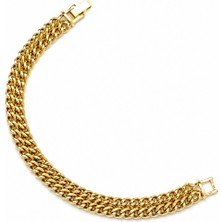 Balenbi Jewelry 14K Gold Renk Kalın Zincir Model Premium Kararmaz Çelik Kadın Bileklik 1185