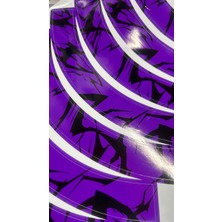 Sv Sticker Works Mor Jant Kaplama Sticker Etiket Modeli 17inch Uyumlu Mor Siyah Desenli