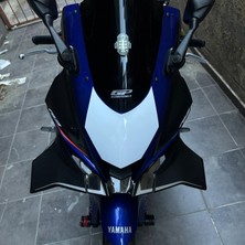 Sv Sticker Works Yamaha YZF-R25 Ön Kafa Beyaz Sticker Etiket Modeli Üçgen Yarış Desen 1 Adet