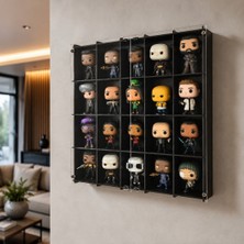 Pleksi Kapak Funko Figür Vitrini, Koleksiyon Rafı, Duvar Vitrini, Pleksi Kapaklı Sergileme Dolabı, 20 Bölmeli Koleksiyonluk Figür Standı
