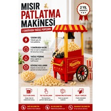 Ryan Mısır Patlatma Makinesi Yağsız Ev Tipi Popcorn Makinesi Nostaljik Retro Tasarım