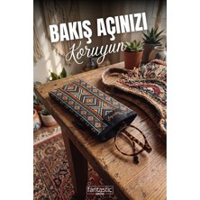 Fantastic Etnik Geometrik Desenli Dokuma Gözlük Kılıfı - Boho Tarz Korumalı Güneş Gözlüğü Kabı (15.5 x 8.5 Cm)