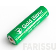 farissu Gold Silver 18650 El Feneri ve Kafa Lambası Pili 3200 Mah 4.2V Şarj Edilebilir Li-Ion Pil