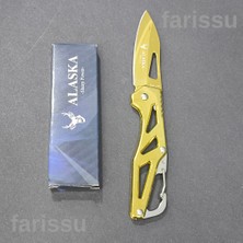 farissu Alaska Altın Renkli Şık Katlanır Çakı - Paslanmaz Çelik, Keskin ve Çok Amaçlı Taşıma