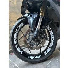 Sv Sticker Works Motosiklet Yarım Jant Kaplama Desenli Rr Yazılı Stıcker Etiket Modeli
