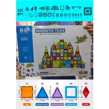 Boratila Toys Manyetik Yapı Blokları– Çocuklar Için Renkli 3 Boyutlu 115 Parça Manyetik Blok Büyük Boy Oyun Seti