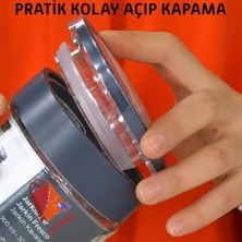 İstanbul Pasajı Cam Kavanoz, Cam Saklama Kabı, Hava Sızdırmaz Baklagil Kuruyemiş Kapları Pratik Kapaklı (1000 Ml) (2'li Siyah)