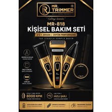 GUNKES Mr. Trimmer MR-818 3'ü 1 Arada Şarjlı Kişisel Bakım Seti - Sakal Kesme, Folyo Tıraş Makinesi, Burun Kulak Düzeltici, USB Type-C, 8000 Rpm
