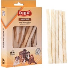 Bezos Sütlü Beyaz Burgu Çubuk Çiğneme Kemiği Köpek Ödülü 100 gr 12 cm