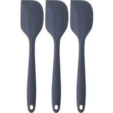 Empressco Yassı Silikon Spatula Seti, Antrasit, Büyük Boy, 3 Parça