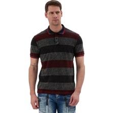Cipo & Baxx Erkek Çizgili Polo Yaka Tişört Slim Fit Pamuklu Günlük Şık T-Shirt CT859