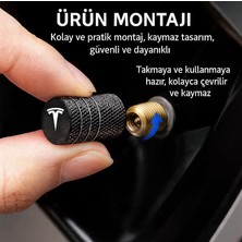 Ahl Shop Tesla Model Y Juniper ile Uyumlu Alüminyum Sibop Kapak Seti (Siyah Renk 4 Adet)