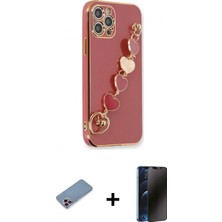 Marsilyan™- iPhone 12 Pro Kılıf Nova Işık Prime - Siyah 3D Antistatik Hayalet Cam Ekran Koruyucu + Shine Kamera Lens Koruma Cam - Pe