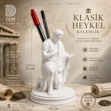 Ddm Global Antik Roma Heykel Kalemlik Dekoratif Masaüstü Organizer Ofis Kalem Tutucu 15 cm