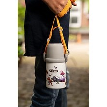 Ahl Shop Isoleerfles Met Beker In Draagriem - 380 ml - Dino Marka