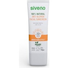 Ahl Shop SIVENO%100 Doğal Yüz Güneş Kremi Leke Karşıtı Aydınlatıcı Mineral Filtre Uva Uvb Spf 50+ 30 ml